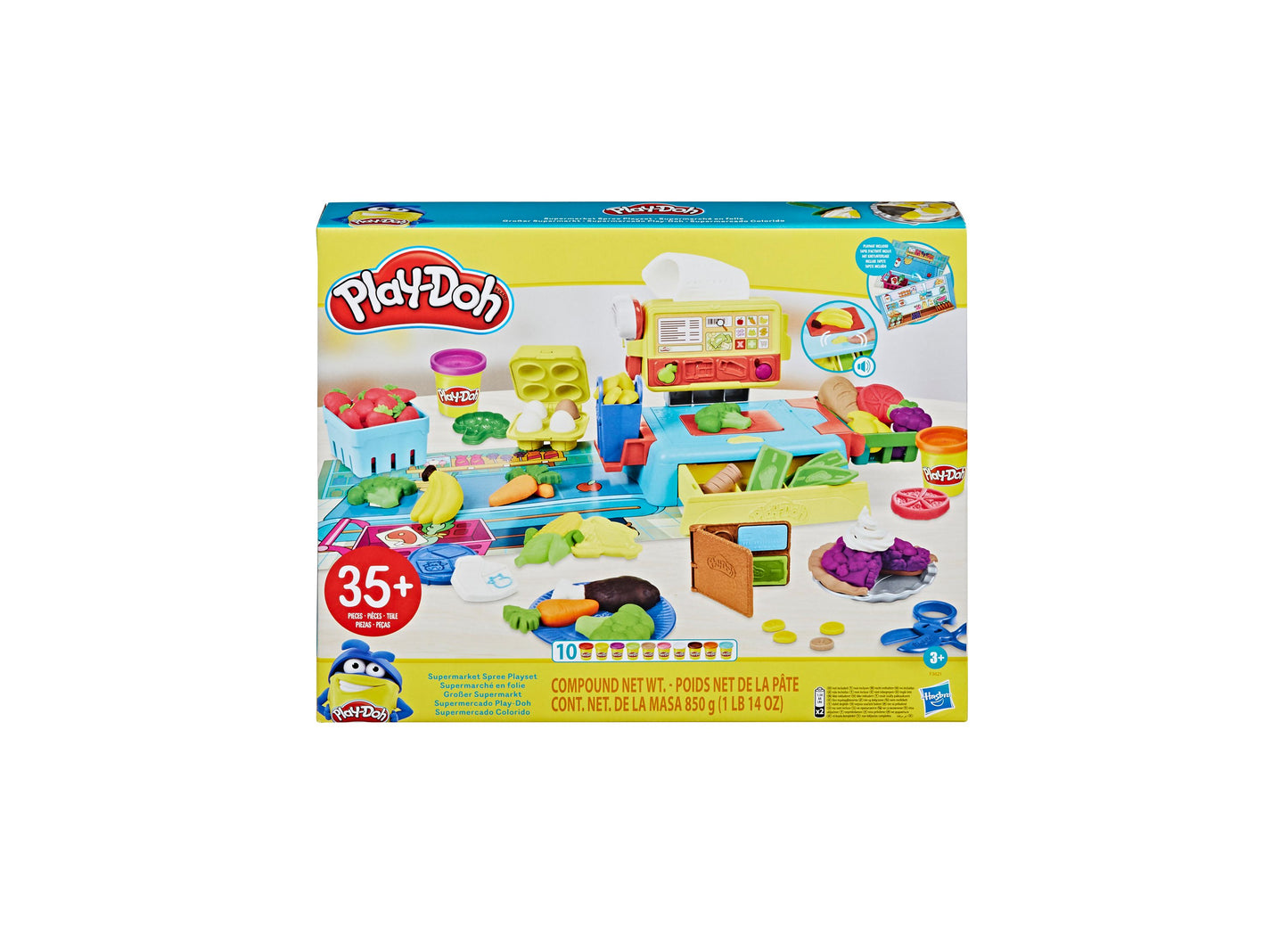 Play-Doh Supermarket Spree Playset with Interactive Cash Register and 10 Colors