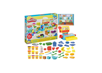 Play-Doh Supermarket Spree Playset with Interactive Cash Register and 10 Colors