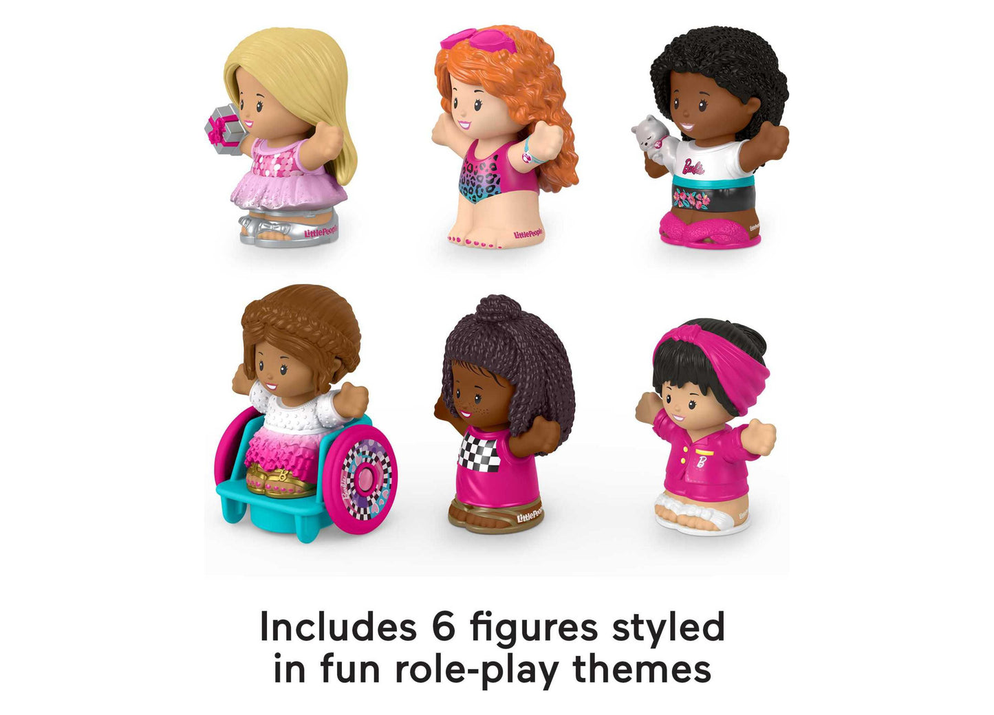 Fisher Price Barbie Little People Figure Set - 6 Themed Dolls