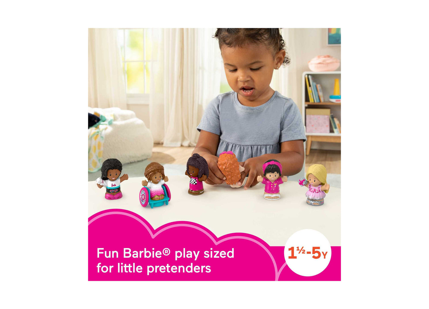 Fisher Price Barbie Little People Figure Set - 6 Themed Dolls