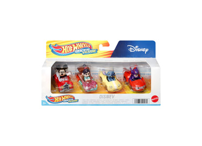 Hot Wheels RacerVerse Set of 4 Die-Cast Hot Wheels Cars with Disney Characters as Drivers