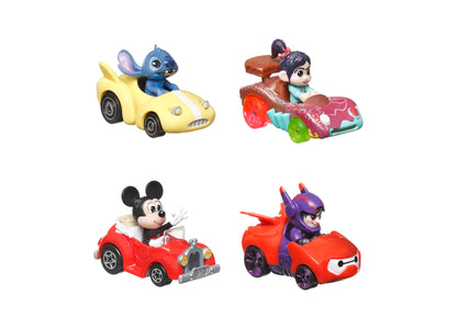 Hot Wheels Racerverse Set of 4 Die-Cast Hot Wheels Cars with Pop Culture Characters as Drivers Assortment