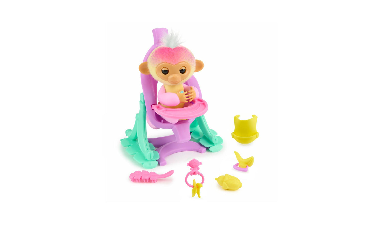 Fingerlings Interactive Baby Monkey Nursery Playset with Jas, 2-in-1 Cradle & High Chair