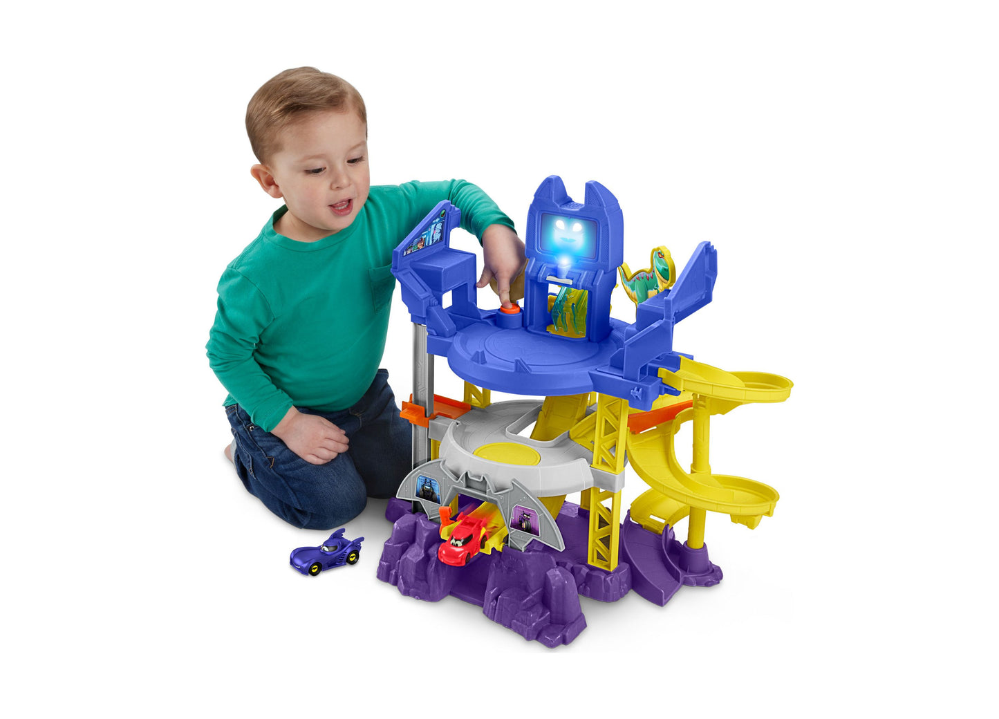 Fisher-Price DC BatWheels Batcave Race Track Playset with Lights and Sounds