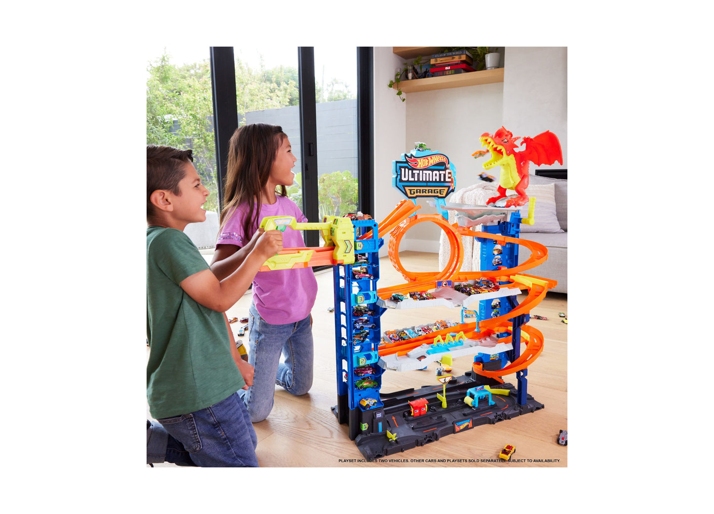 Hot Wheels City Ultimate Garage Playset with 2 Die-Cast Cars, Toy Storage For 50 Plus Cars