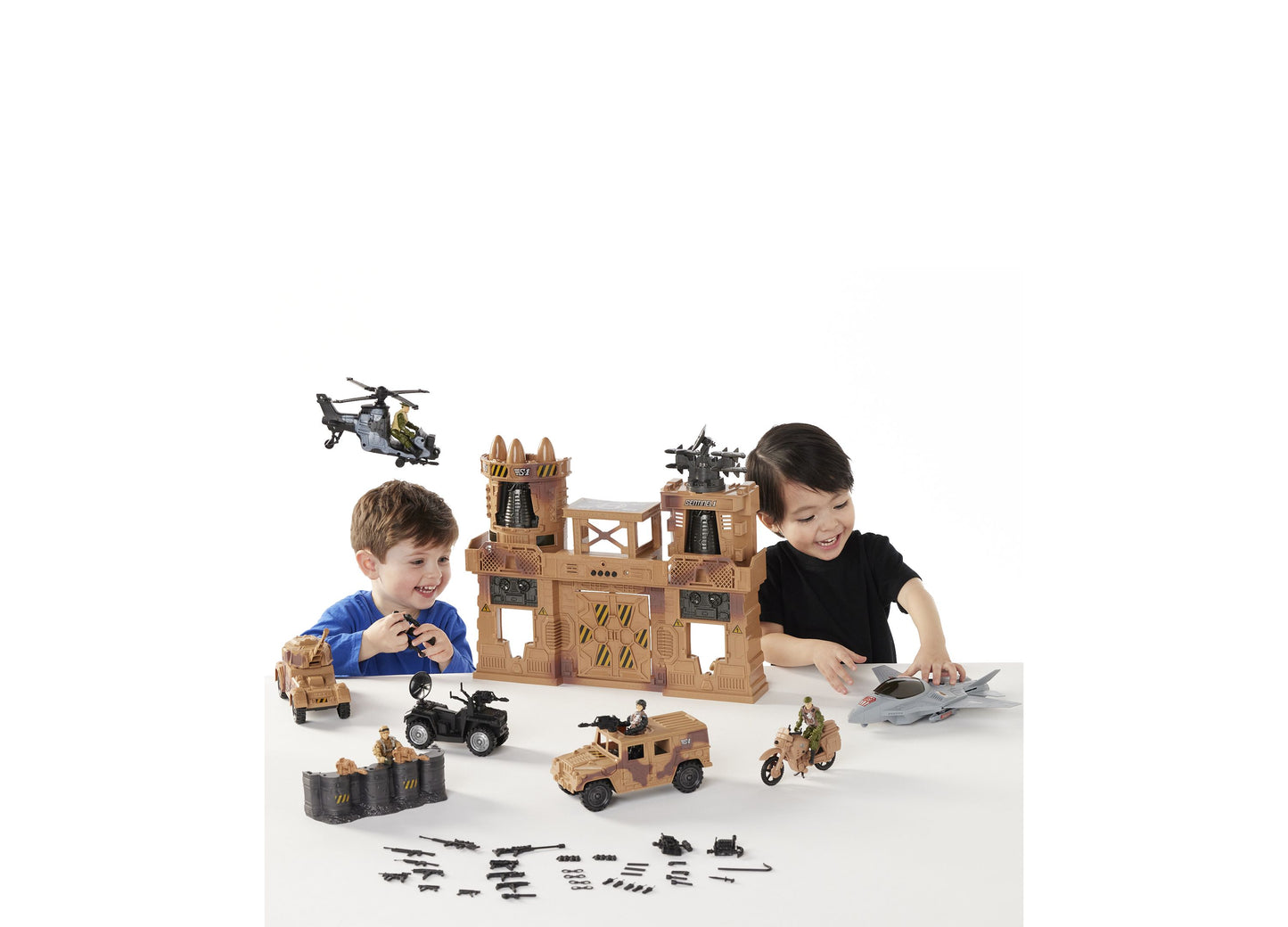 True Heroes Deluxe Military-Inspired Base Playset with Vehicles and Figures