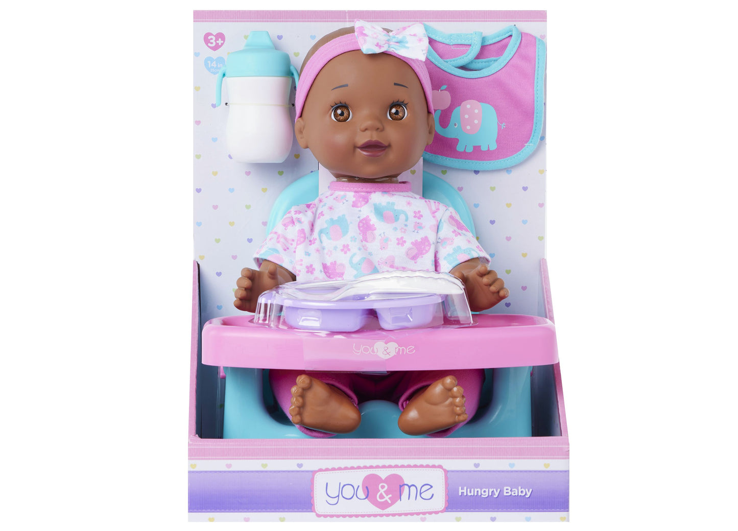 You & Me 14-inch Hungry Baby Doll with Feeding Accessories