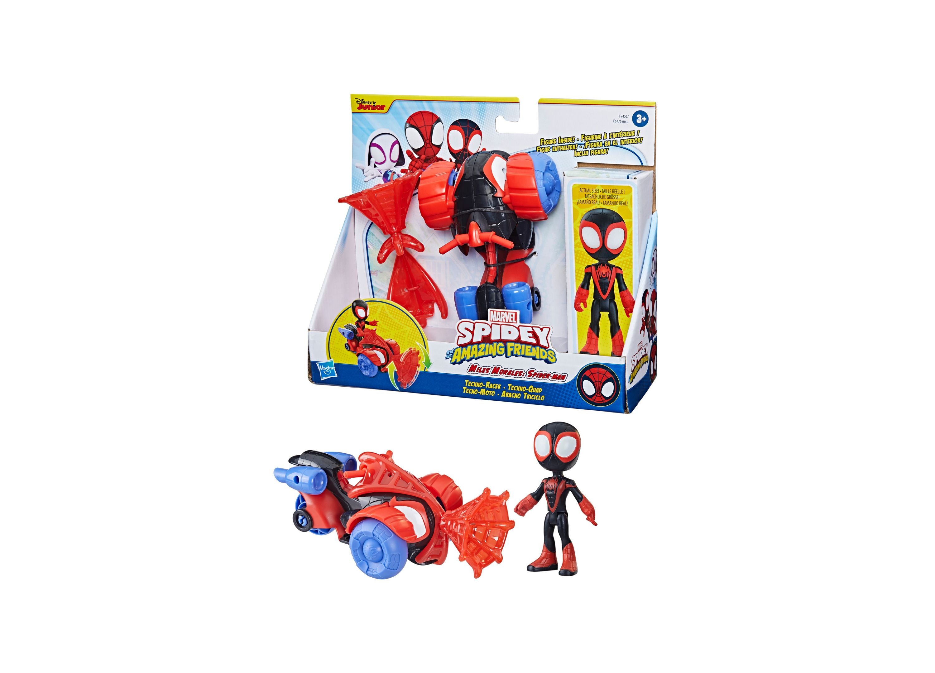 Marvel Spidey and His Amazing Friends Miles Morales Spider Man Techno Racer Set