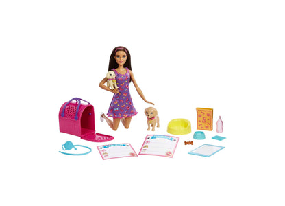 Barbie Pup Adoption Playset with Interactive Color-Change Puppies