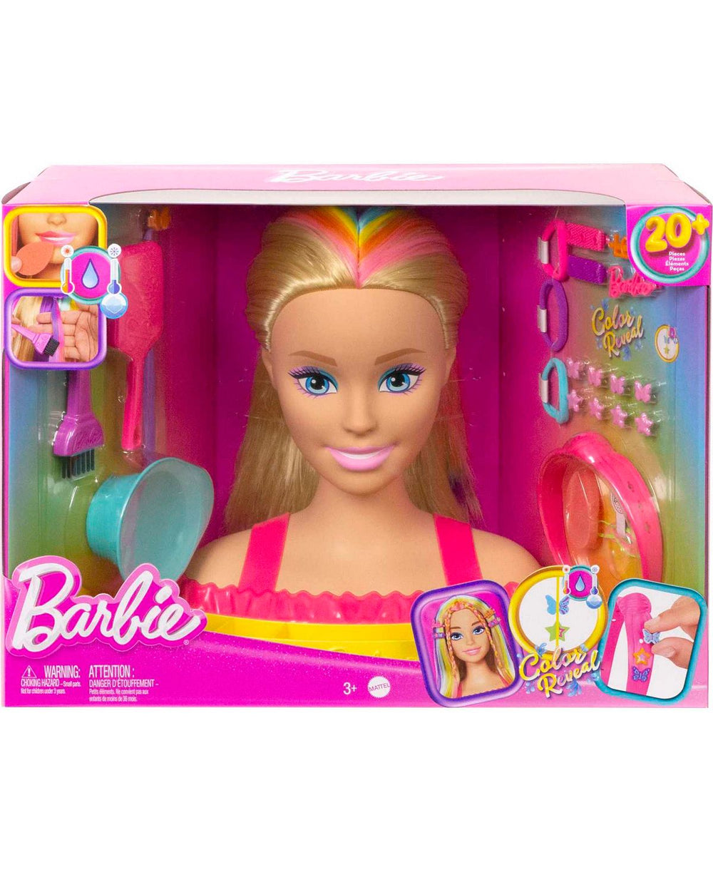 Barbie Deluxe Styling Head - Blonde with Rainbow Hair Highlights