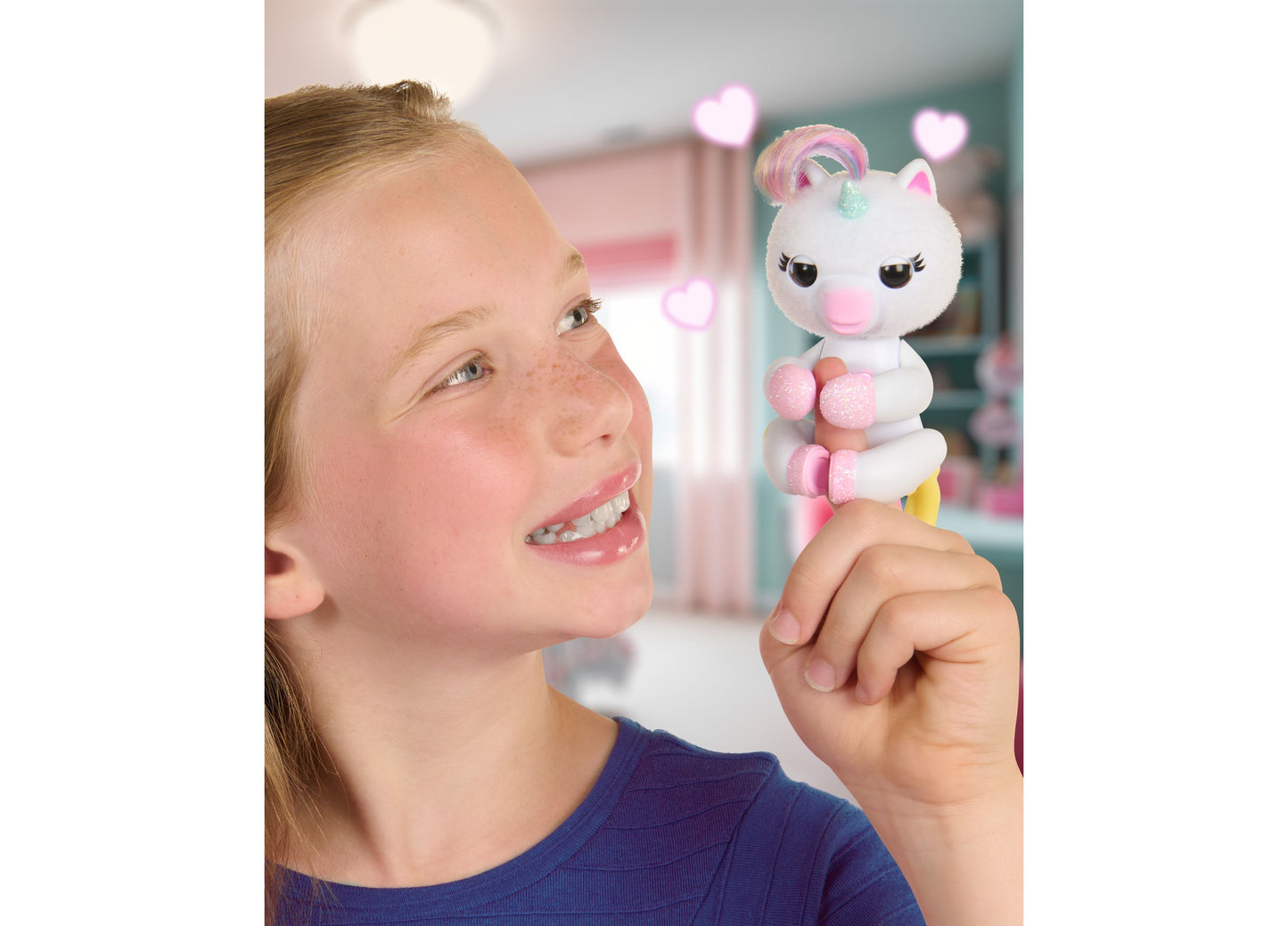 Fingerlings Interactive Baby Unicorn Lulu, 70+ Sounds & Reactions, Light-Up Heart