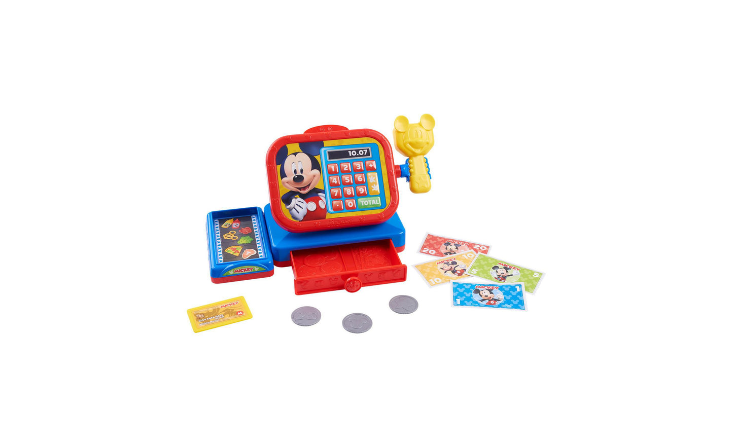 Disney Junior Mickey Mouse Funhouse Cash Register with Realistic Sounds, Pretend Play Money and Scanner