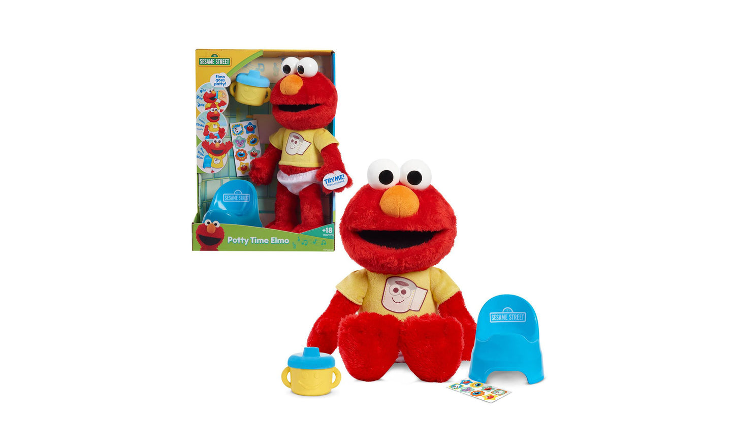 Sesame Street Potty Time Elmo - Interactive 12" Plush with Sounds