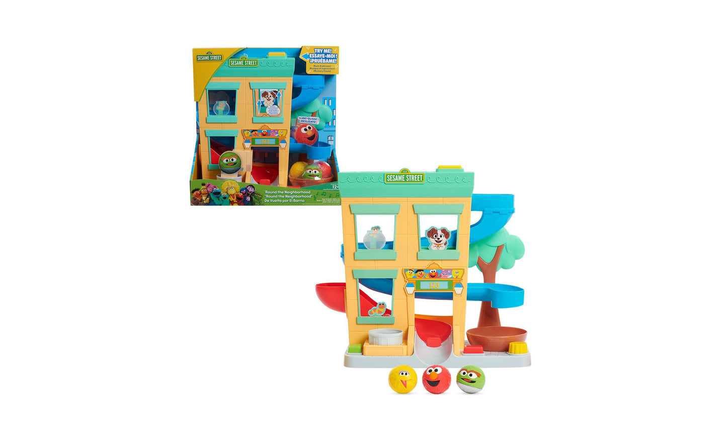 Sesame Street 'Round The Neighborhood 4-Piece Ball Drop Playset and Figures