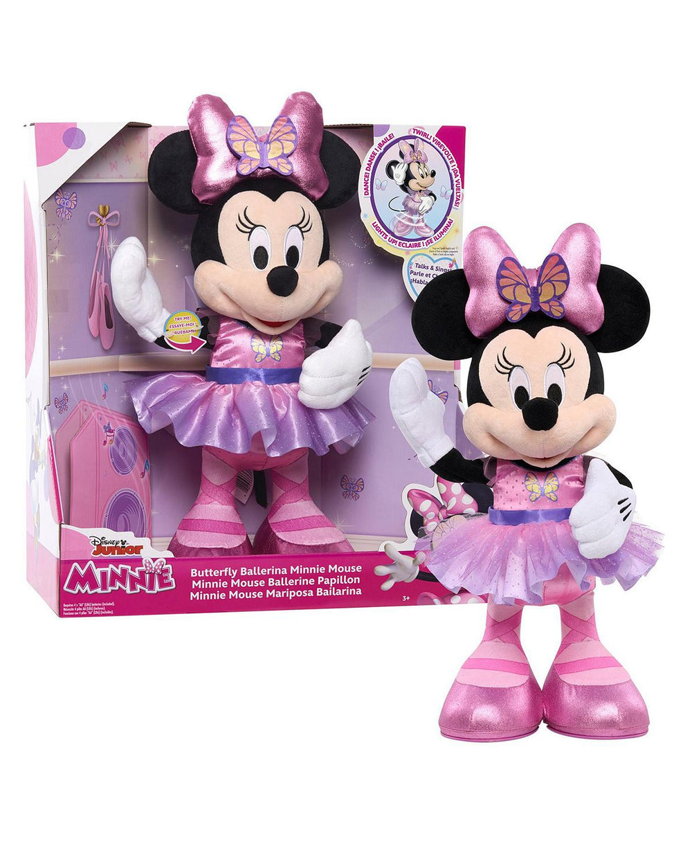 Disney Junior Minnie Mouse Butterfly Ballerina Plush - Interactive, Lights & Sounds