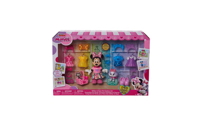 Disney Junior Minnie Mouse Glitter and Glam Pet Fashion Set - 23 Piece Doll and Accessories