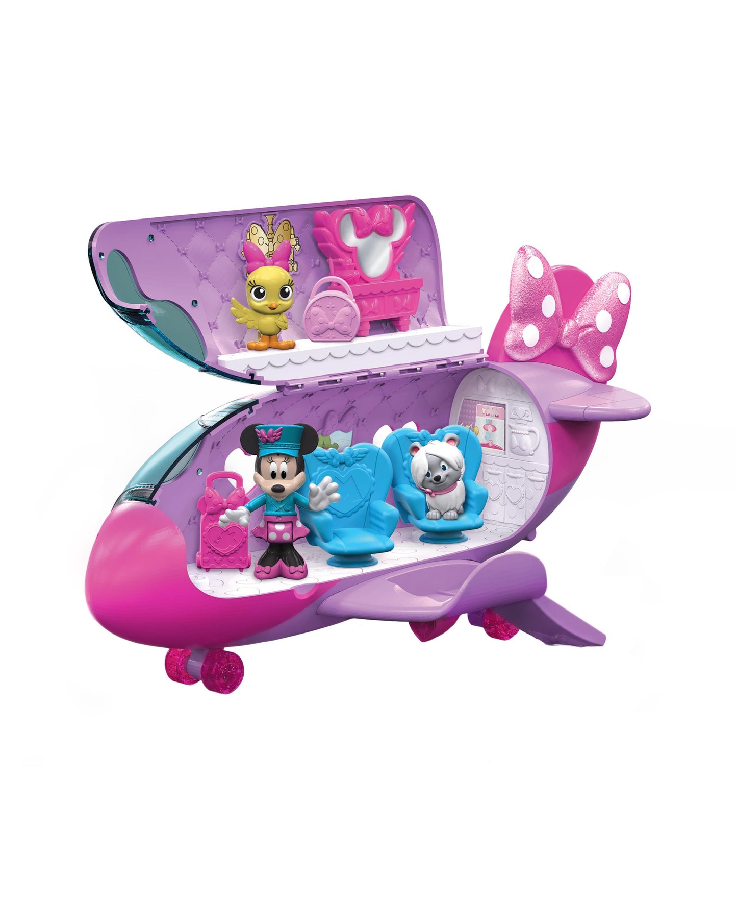 Disney Junior Minnie Mouse Bow-Liner Jet Playset with Pilot Outfit and Accessories