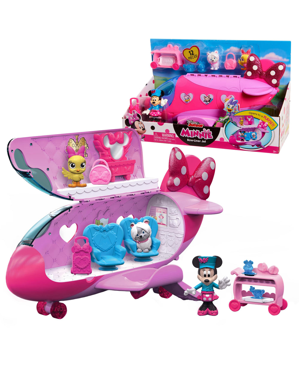 Disney Junior Minnie Mouse Bow-Liner Jet Playset with Pilot Outfit and Accessories