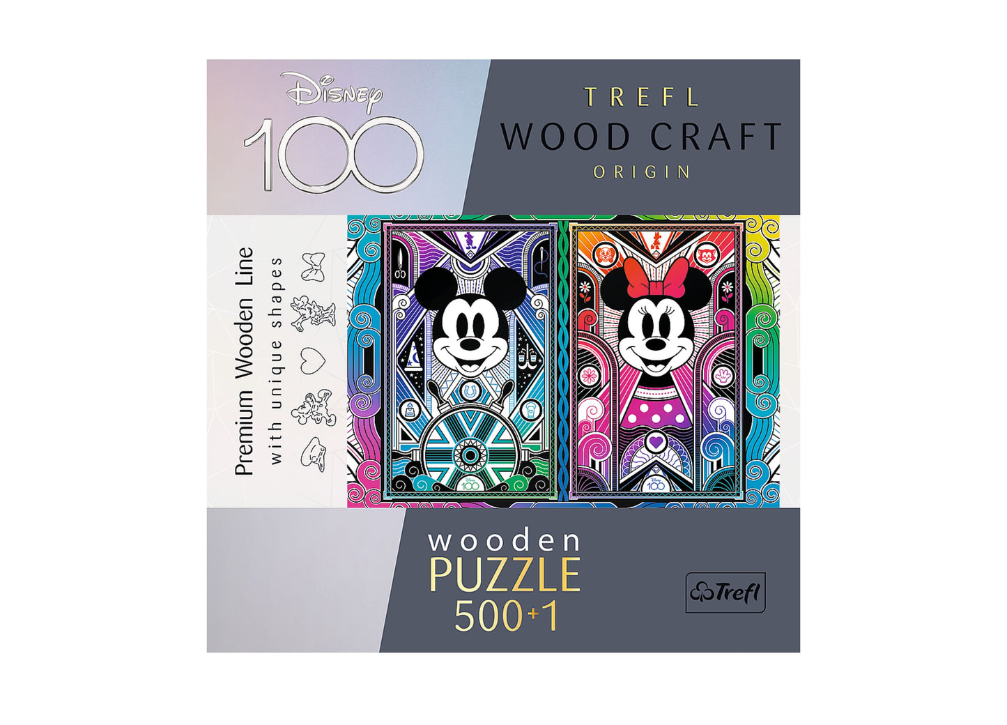 Trefl Mickey and Minnie Mouse - Special Edition 500 Plus 1 Piece Woodcraft Puzzle