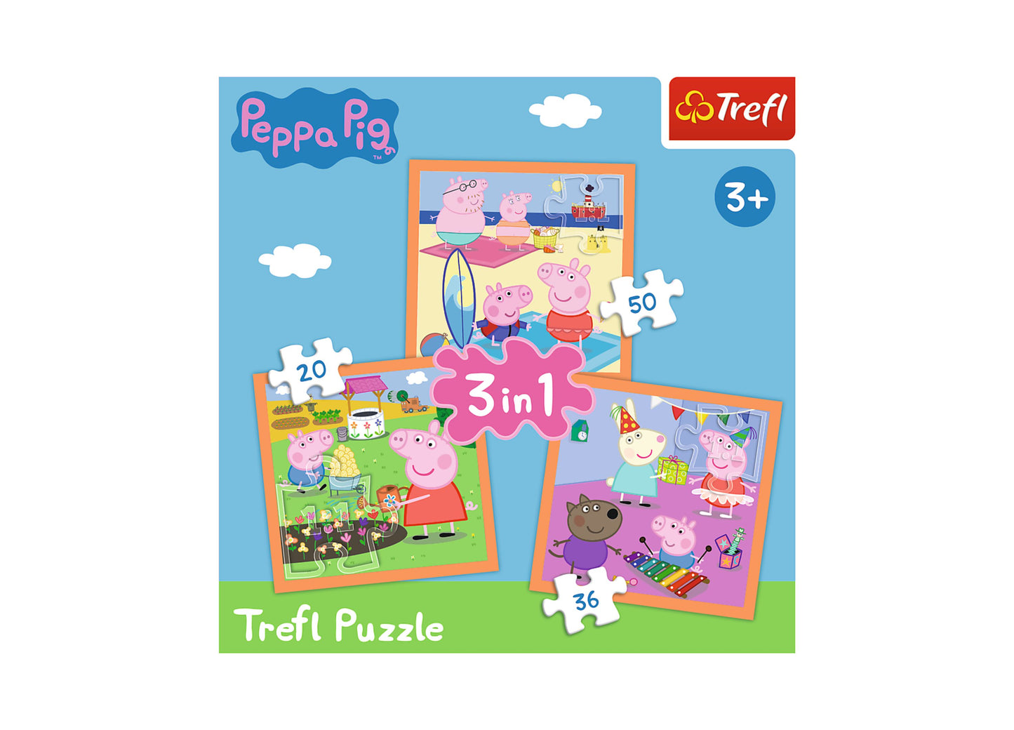 Trefl Peppa Pig 3 in 1 20, 36, 50 Piece Puzzle