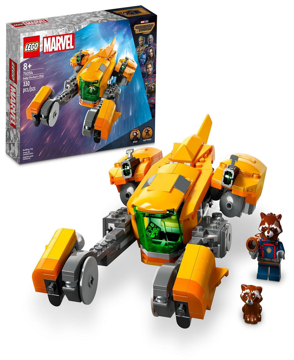 LEGO® Super Heroes Marvel 76254 Baby Rocket's Ship Toy Building Set with Adult & Baby Rocket Minifigures