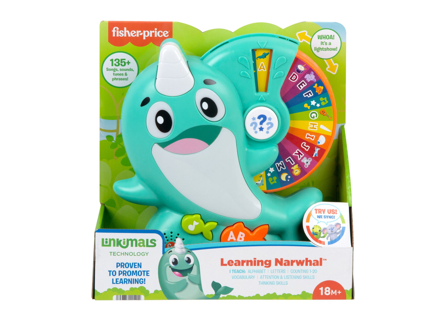 Fisher-Price Linkimals Learning Narwhal Interactive Musical Toy for Toddlers