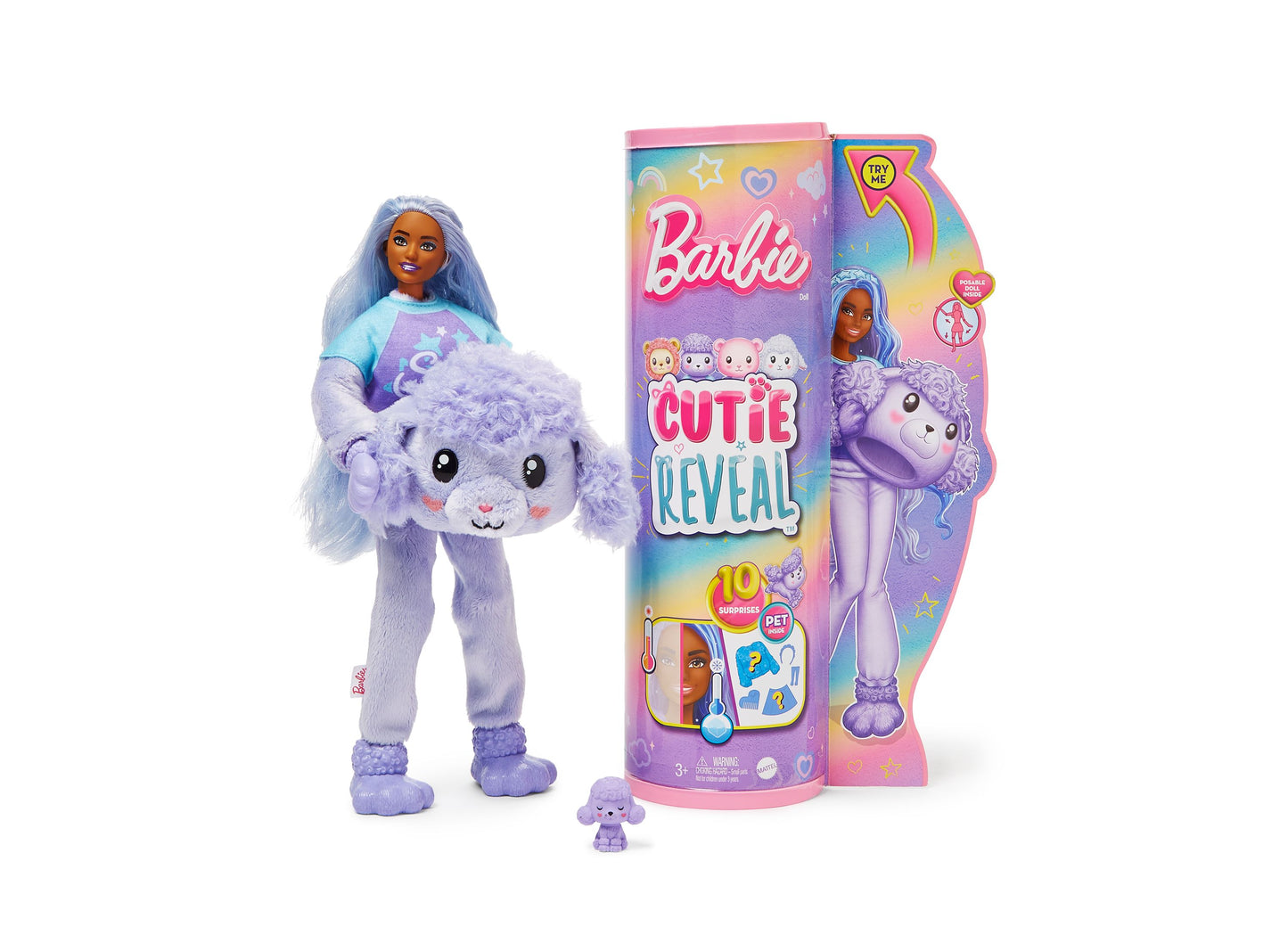 Barbie Cutie Reveal Doll with Cozy Cute Poodle Costume and Accessories