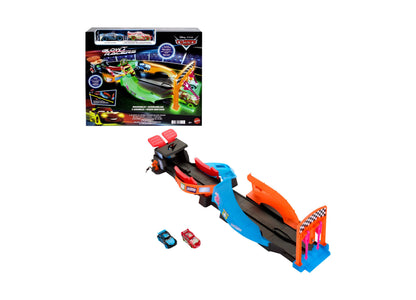 Disney Pixar Cars Glow Racers Criss-Cross Playset with Lightning McQueen & Jackson Storm