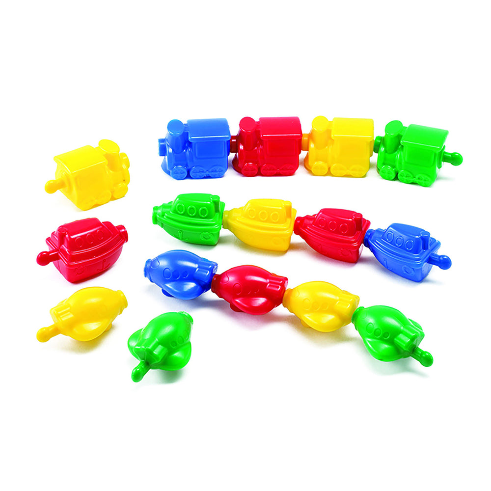 Learning Advantage Transportation Linking Blocks - Colorful Interlocking Toy Set - 36 Pieces