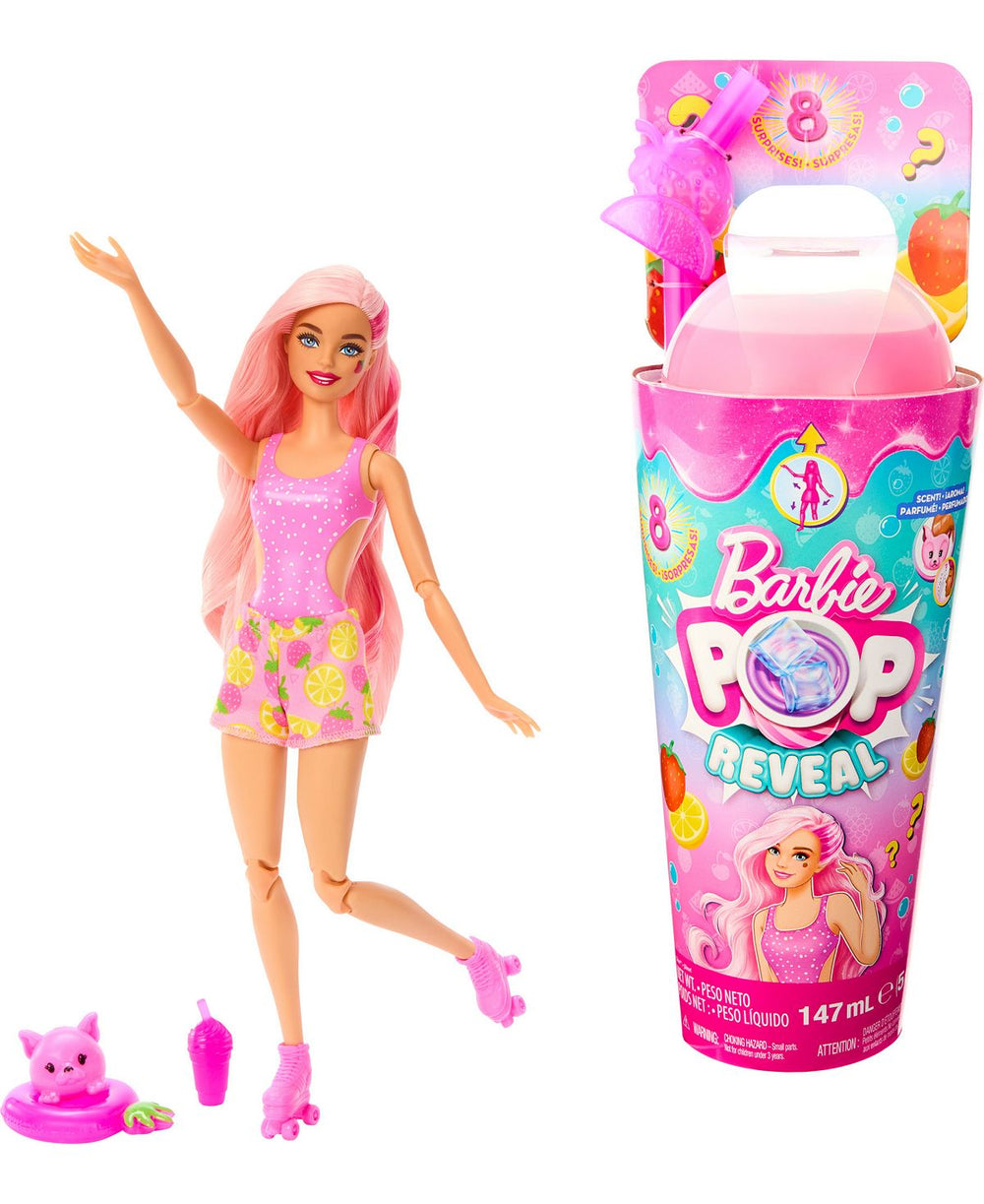 Barbie Pop Reveal Fruit Series - Strawberry Lemonade Doll with 8 Surprises