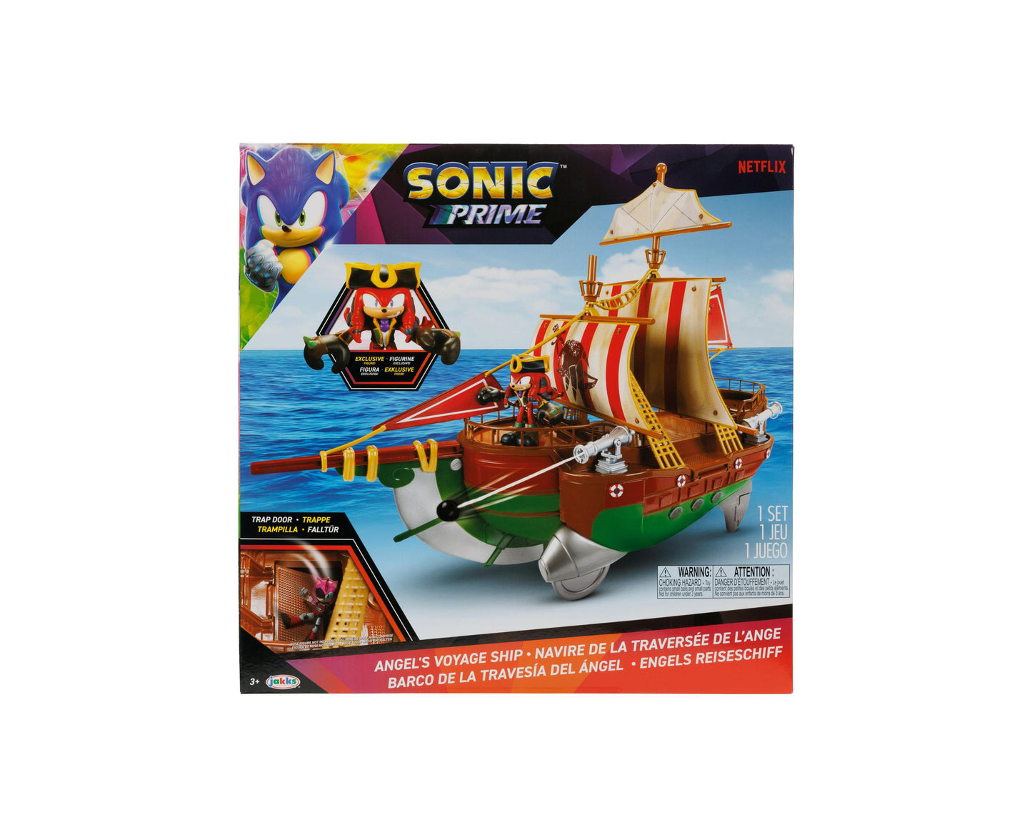 Sonic Prime 2.5" Pirate Ship Playset with Knuckles the Dread Figure