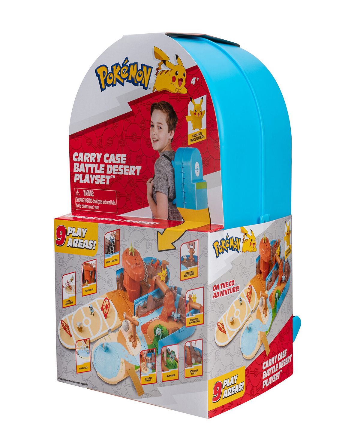 Pokemon Carry Case Battle Desert Playset with 4 Figures