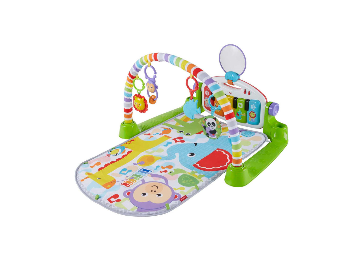 Fisher-Price Deluxe Kick & Play Piano Gym, Interactive Musical Toy for Newborns, Available in Green and Pink