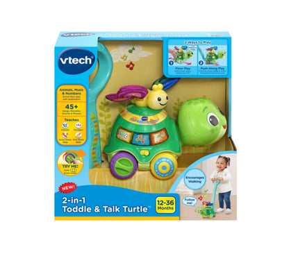 VTech 2-in-1 Toddle and Talk Turtle - Interactive Learning Toy