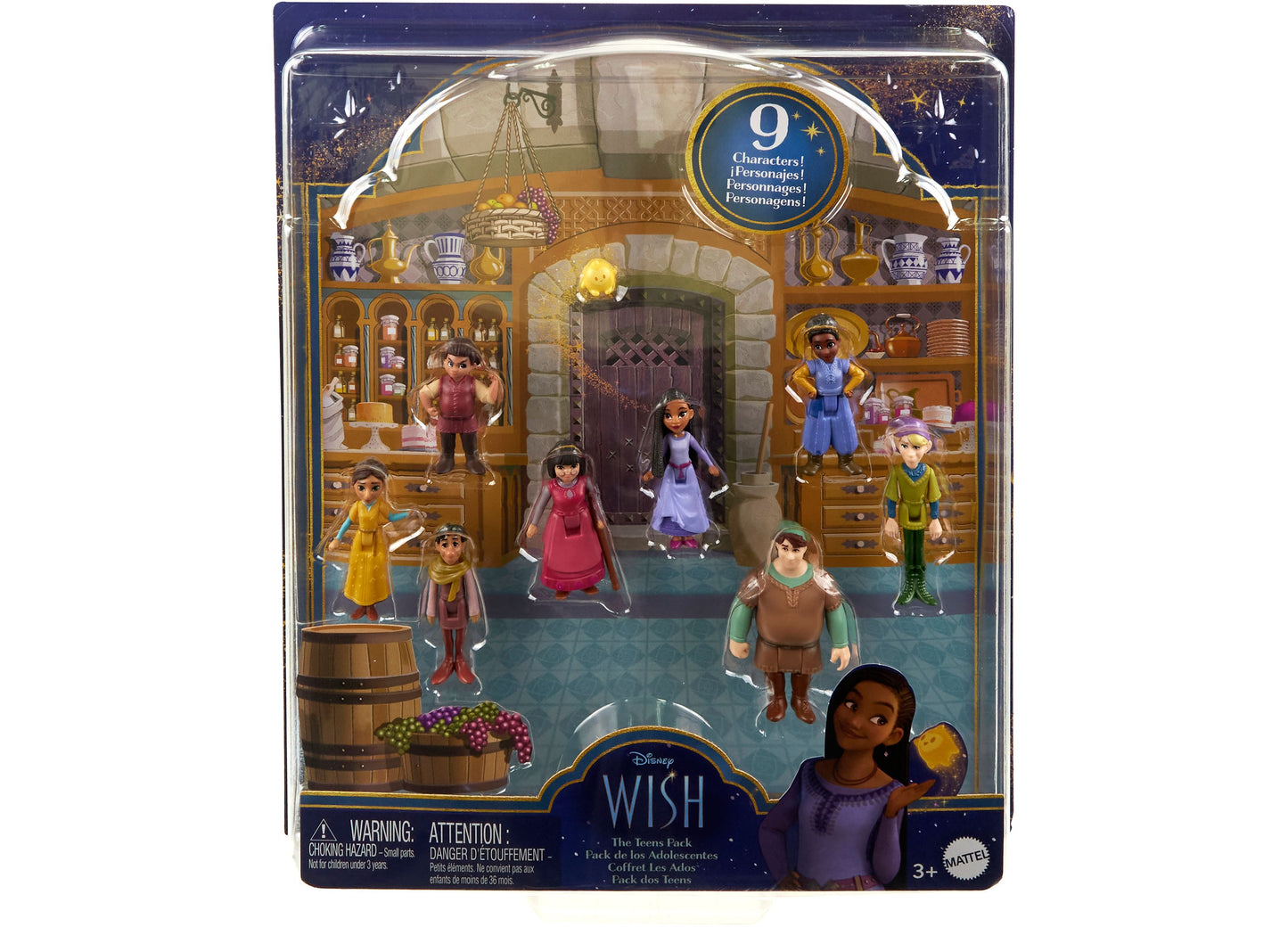 Disney Wish - Teens Pack of 8 Posable Mini Dolls with Star Figure