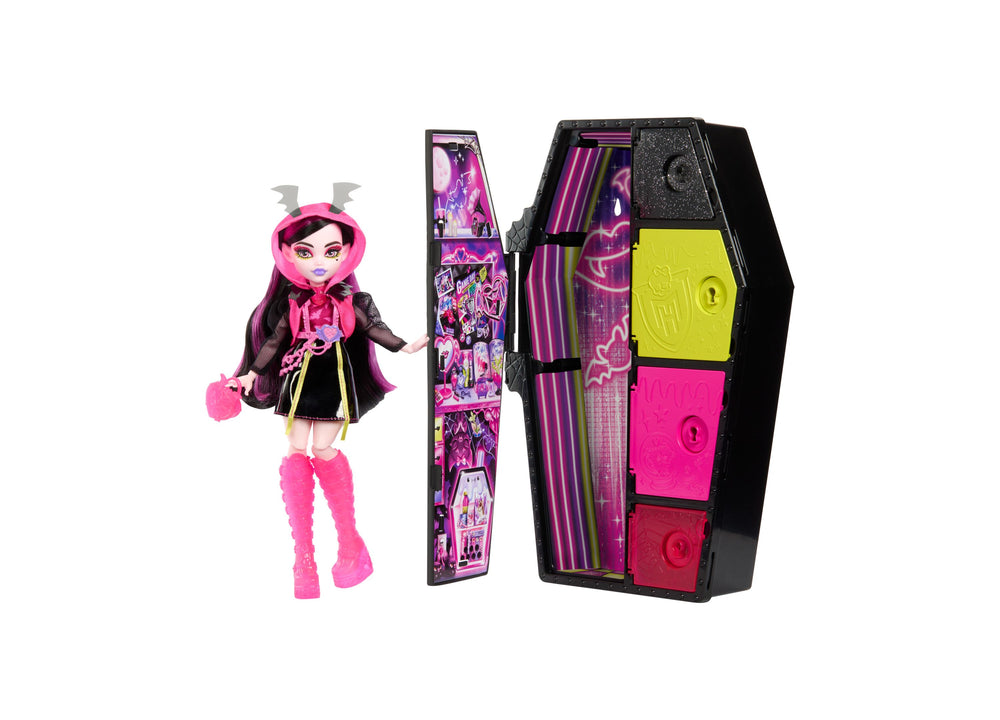 Monster High Neon Frights Draculaura Doll with Glow-in-the-Dark Accessories