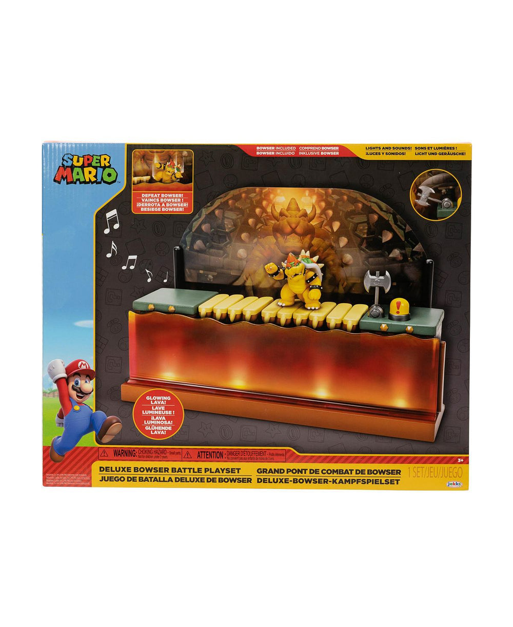Super Mario Deluxe Bowser Battle Playset with Interactive Features