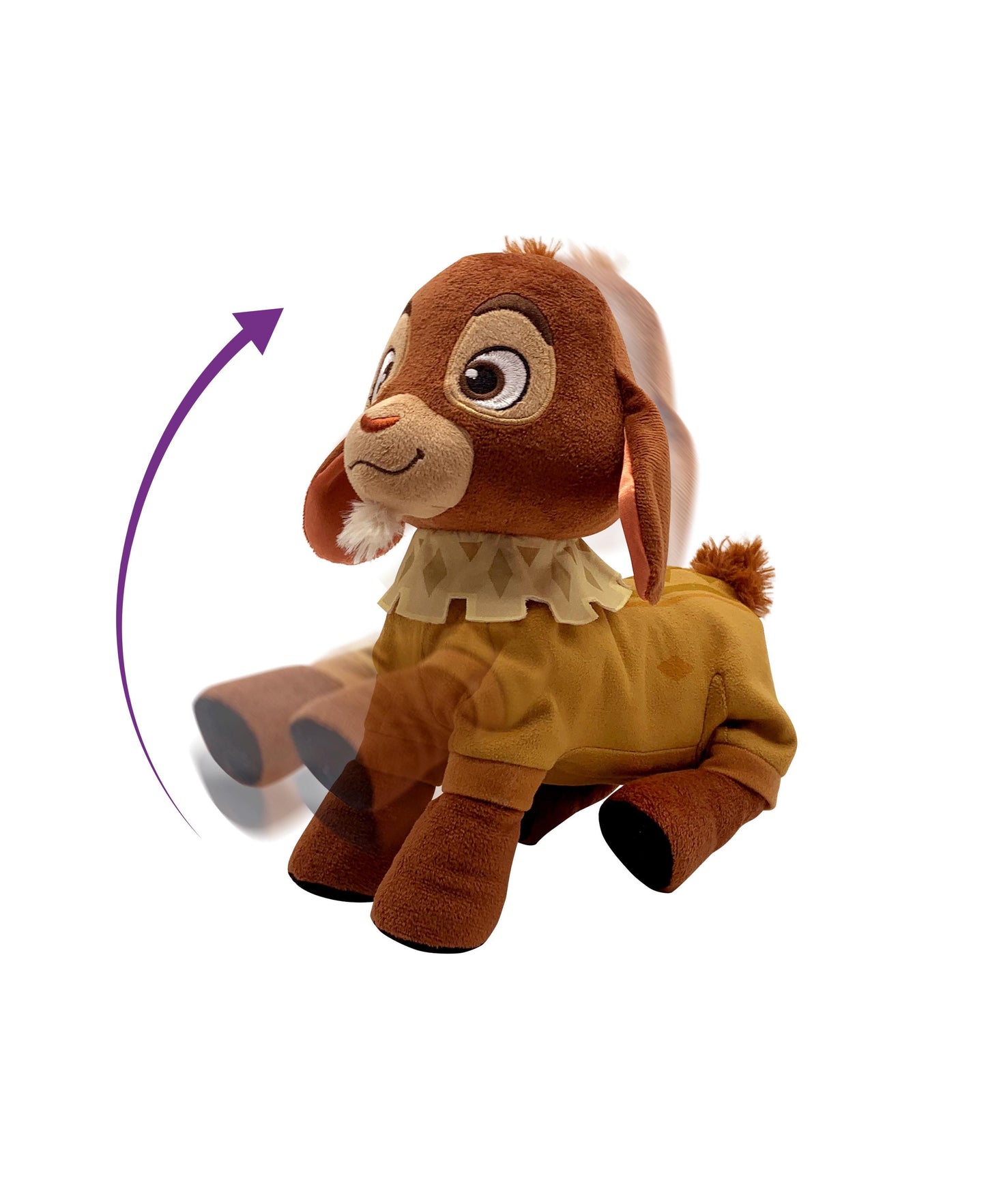 Disney Wish Walk 'N Talk Valentino Plush Fainting Goat, 11" Interactive Plush Toy, Stuffed Animal with Sounds and Motion