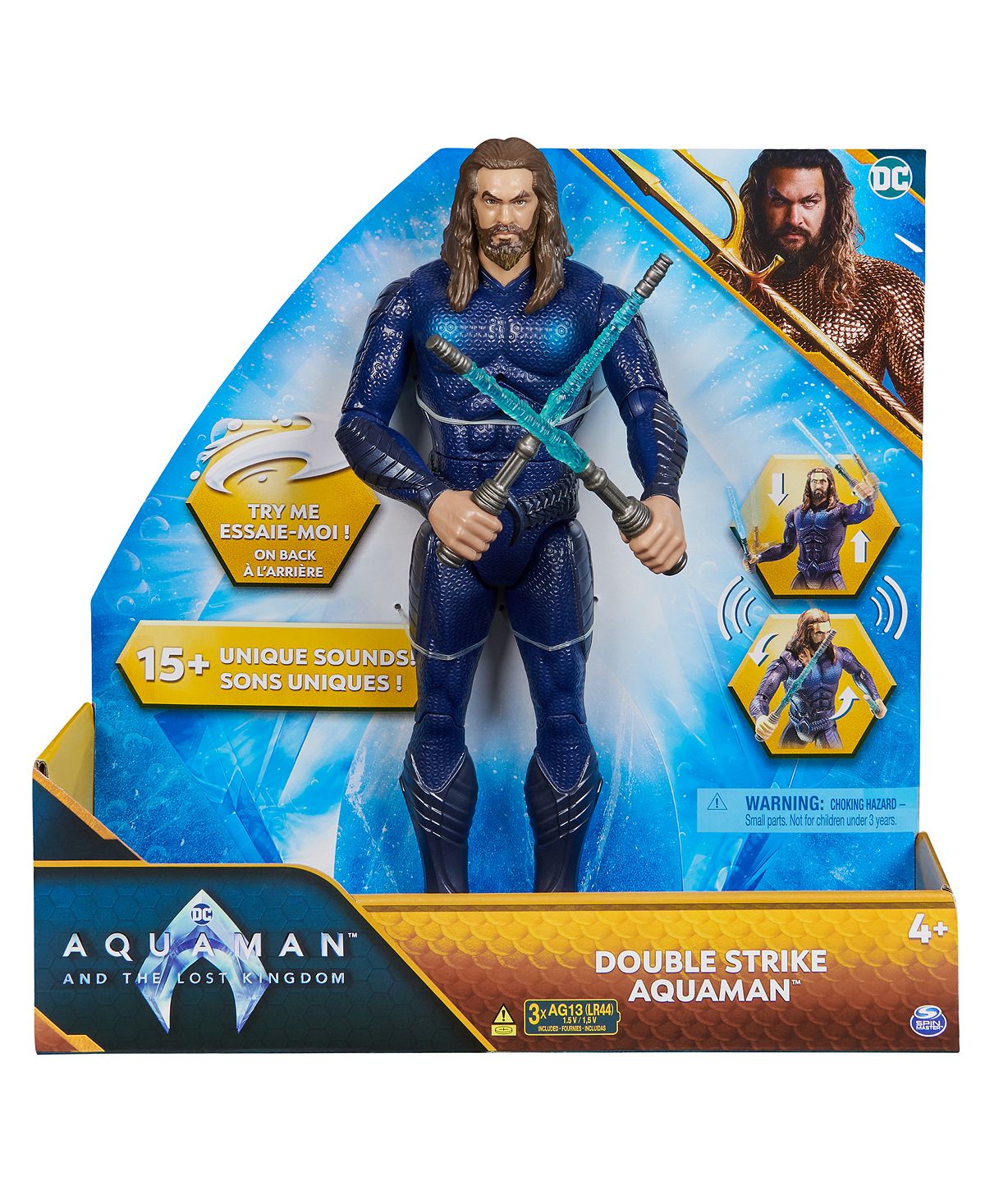 DC Aquaman 12-Inch Double Strike Action Figure with Light-Up Batons