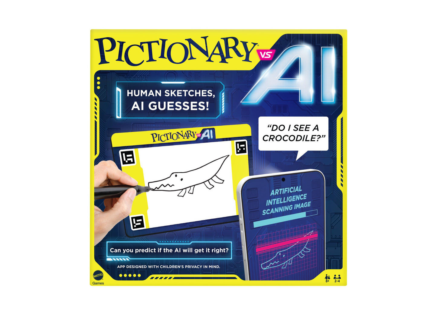 Pictionary Vs AI Board Game by Mattel - Interactive Family Drawing Game