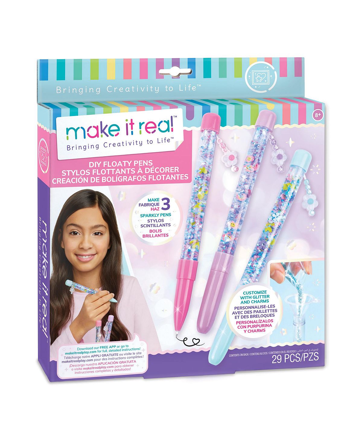 Make It Real Glittery DIY Floaty Pens Craft Kit