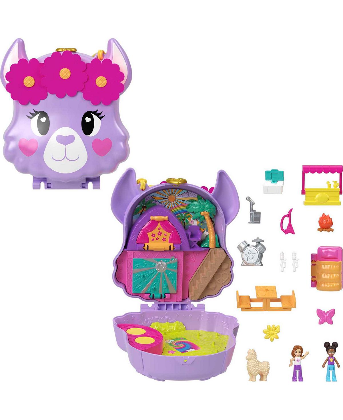 Polly Pocket Camp Adventure Llama Compact Playset