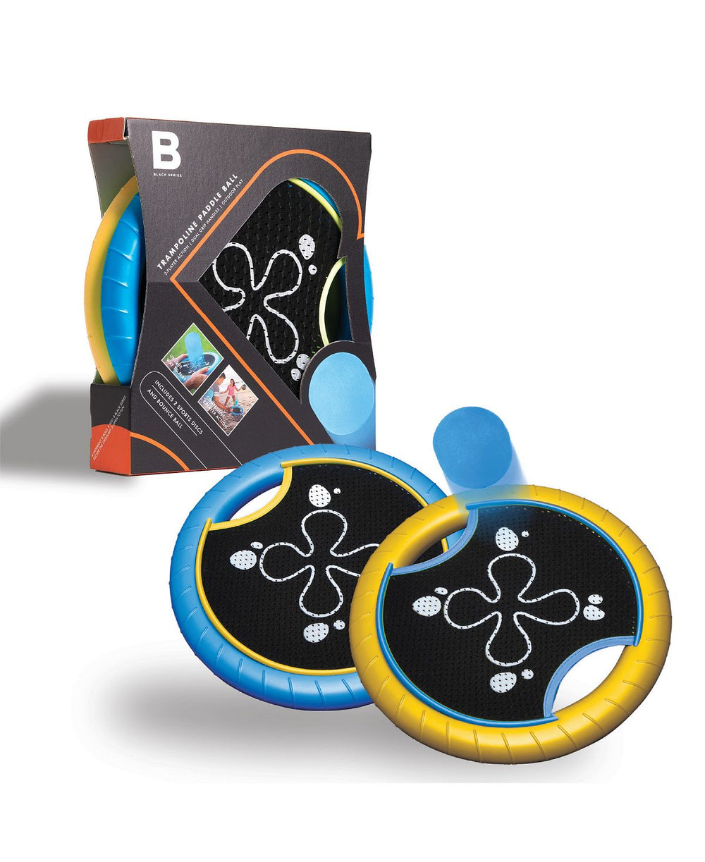 Black Series Trampoline Paddle and Flying Disc Set - Versatile Outdoor Sports Fun