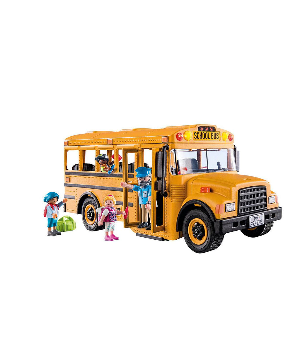 Playmobil City Life 46-Piece School Bus Playset with Flashing Lights