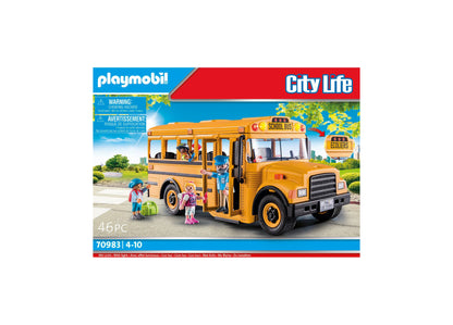 Playmobil City Life 46-Piece School Bus Playset with Flashing Lights