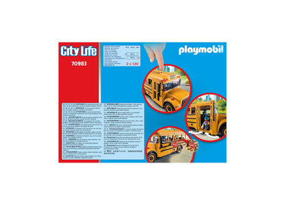 Playmobil City Life 46-Piece School Bus Playset with Flashing Lights