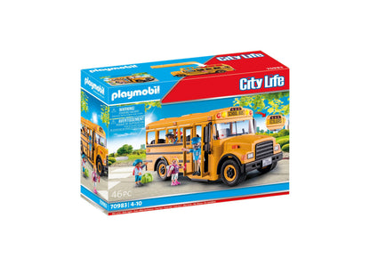 Playmobil City Life 46-Piece School Bus Playset with Flashing Lights