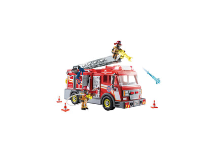 Playmobil City Action Fire Truck with Lights and Sound, 86-Piece Set