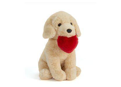 Geoffrey's Toy Box 12 inch Plush Heart Labrador - Cuddly Stuffed Animal