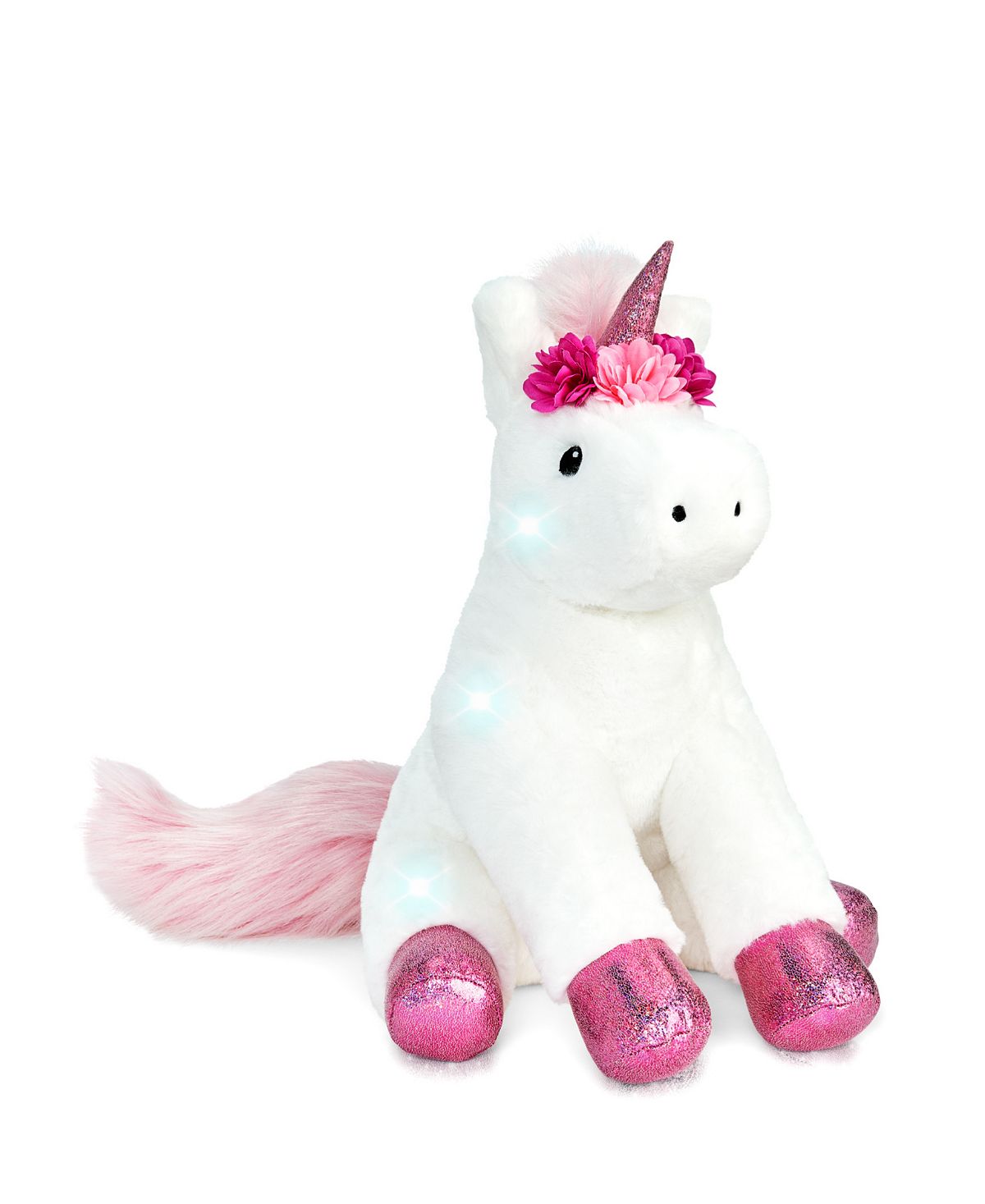 Geoffrey's Toy Box 13 inch Interactive Unicorn Plush with LED Lights and Sounds